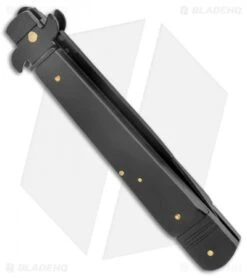 AKC Leverletto 9" Lever Lock Automatic Italian Knife Black (4" Black Flat) -Blade HQ Knife Shop AKC Leverletto 9in LL Auto Italian Black Black BHQ 50877 jr side