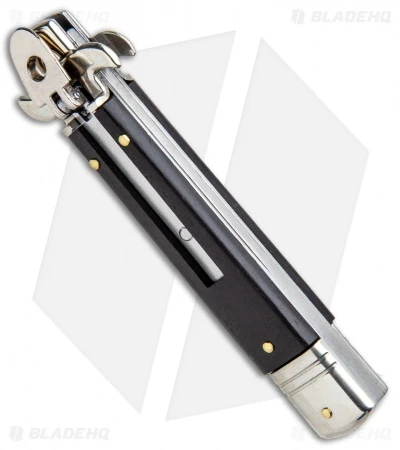 AKC Leverletto 7.75" Lever Lock Auto Italian Knife Ebony (4" Satin Bayo) AKC Leverletto 7.75" Lever Lock Auto Italian Knife Ebony (4" Satin Bayo) -Blade HQ Knife Shop AKC Leverletto LL Auto Ebony Bayo BHQ 92878 jr spine