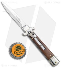 AKC Leverletto 7.75" Lever Lock Auto Italian Knife Cocobolo (3.3" Satin Bayonet) -Blade HQ Knife Shop AKC Leverletto LL Auto Italian Cocobolo Satin Bayo BHQ 139808 jr bottlecap