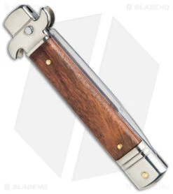 AKC Leverletto 7.75" Lever Lock Auto Italian Knife Cocobolo (3.3" Satin Bayonet) -Blade HQ Knife Shop AKC Leverletto LL Auto Italian Cocobolo Satin Bayo BHQ 139808 jr side