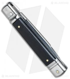 AKC Leverletto 7.75" Lever Lock Auto Italian Knife Ebony Wood (3.25" Satin) -Blade HQ Knife Shop AKC Leverletto LL Italian Ebony Wood Satin BHQ 75615 jr side