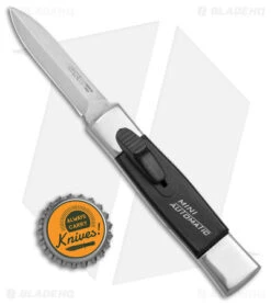 AKC Minion Concord OTF Automatic Knife Polish/Black (2.3" Satin Dagger) -Blade HQ Knife Shop AKC Minion Concord Polish Black OTF Auto Satin Dagger GX 41033 jr bottlecap