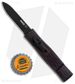 AKC Minion Concord OTF Automatic Knife Sim Carbon Fiber (2.3" Black Flat Grind) -Blade HQ Knife Shop AKC Minion Concord Slim CF OTF Auto Black Flat GX 33108 jr bottlecap