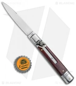 AKC 7.75" Slimline Lever Lock Automatic Knife Cocobolo (3.3" Satin Flat) -Blade HQ Knife Shop AKC Slimline LL Auto Cocobolo Satin Flat BHQ 79857 jr bottlecap