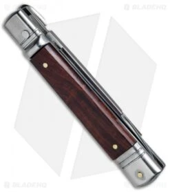 AKC 7.75" Slimline Lever Lock Automatic Knife Cocobolo (3.3" Satin Flat) -Blade HQ Knife Shop AKC Slimline LL Auto Cocobolo Satin Flat BHQ 79857 jr side