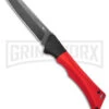 AKC Smarty Red W/Black Bolster Automatic Knife Reverse Tanto - Black SW Plain -Blade HQ Knife Shop AKC Smarty Automatic Knife Red w Black Bolster 3.3in Black Stonewash BHQ 184758 hd large