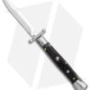 AKC Swinguard 9" Automatic Italian Stiletto Ebony (4" Satin Bayonet) -Blade HQ Knife Shop AKC Swinguard 9in Ebony Wood Bayo Satin GX 38213 jr