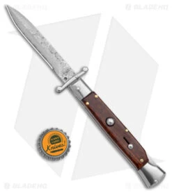 AKC Swinguard 9" Snakewood (Damascus Bayonet Blade) -Blade HQ Knife Shop AKC Swinguard 9in Snakewood Damascus Bayo GX 4274 jr bottlecap