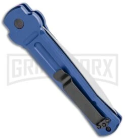 AKC X-treme ACE Blue Automatic Knife - Satin Plain -Blade HQ Knife Shop AKC X treme Ace Auto Blue Satin BHQ 105467 jr side large
