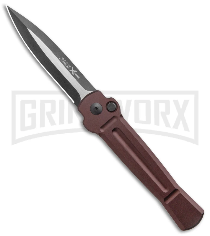 AKC X-treme ACE Brown Automatic Knife - Two Tone AKC X-treme ACE Brown Automatic Knife - Two Tone -Blade HQ Knife Shop AKC X treme Ace Auto Brown TT BHQ 136122 jr large