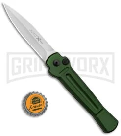 AKC X-treme Ace Green Automatic Knife - Satin Plain -Blade HQ Knife Shop AKC X treme Ace Auto Green SW BHQ 125448 jr bottlecap large