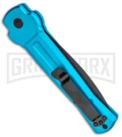 AKC X-treme ACE Light Blue Automatic Knife - Black -Blade HQ Knife Shop AKC X treme Ace Auto Light Blue Black ACE LBLB BHQ 115396 jr side large
