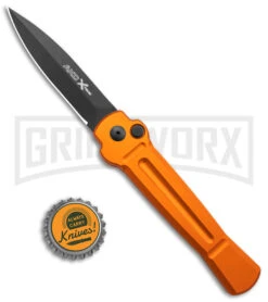 AKC X-treme Ace Automatic Knife - Orange -Blade HQ Knife Shop AKC X treme Ace Auto Orange Black BHQ 136123 jr bottlecap large