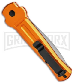 AKC X-treme Ace Orange Automatic Knife - Satin Plain -Blade HQ Knife Shop AKC X treme Ace Auto Orange Satin BHQ 136149 jr side large