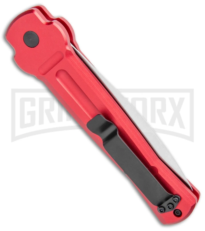AKC X-treme Ace Red Automatic Knife - Satin Plain AKC X-treme Ace Red Automatic Knife - Satin Plain -Blade HQ Knife Shop AKC X treme Ace Auto Red Satin BHQ 105468 jr side large