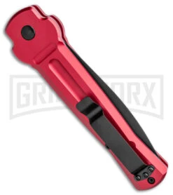 AKC X-treme Ace Red Automatic Knife - Two Tone Plain -Blade HQ Knife Shop AKC X treme Ace Auto Red TT BHQ 143382 jr side large