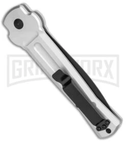 AKC X-treme Ace Silver Black Automatic Knife -Blade HQ Knife Shop AKC X treme Ace Auto Silver Black BHQ 113942 jr side large