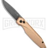 AKC X-treme Dandy Tan Aluminum Automatic Knife - Black Stonewash -Blade HQ Knife Shop AKC X treme Dandy Tan Aluminum Auto Black SW BHQ 176846 jr large