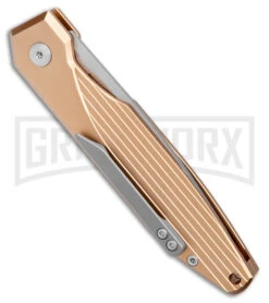 AKC X-treme Dandy Tan Aluminum Automatic Knife (Stonewash) -Blade HQ Knife Shop AKC X treme Dandy Tan Aluminum Auto SW BHQ 176851 jr side large