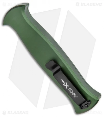 AKC X-treme EVO OTF Automatic Knife Green (3.5" Satin) AKC X-treme EVO OTF Automatic Knife Green (3.5" Satin) -Blade HQ Knife Shop AKC X treme EVO OTF Auto Green Satin DE Dagger BHQ 134949 jr side 2 1