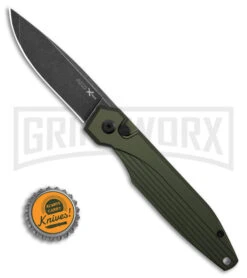 AKC X-treme Dandy Green Aluminum Automatic Knife - Black Stonewash Plain 5 AKC X-treme Dandy Green Aluminum Automatic Knife - Black Stonewash Plain -Blade HQ Knife Shop AKC Xtreme Dandy Green Aluminum AK Black SW BHQ 174571 td size large