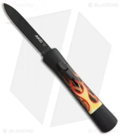 AKC Concord OTF Automatic Knife Flames (3.25" Black Flat)