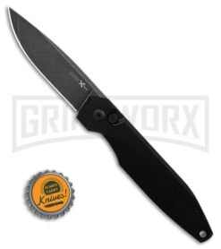 AKC X-treme Dandy Black Aluminum Automatic Knife - Black Stonewash Plain -Blade HQ Knife Shop Akc Xtreme Dandy Black Aluminum AK Black SW BHQ 175549 td size large