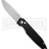 AKC X-treme Dandy Black Aluminum Automatic Knife - Stonewash Plain -Blade HQ Knife Shop Akc Xtreme Dandy Black Aluminum AK SW BHQ 174573 td large