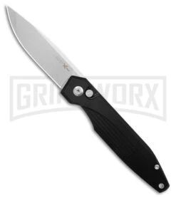 AKC X-treme Dandy Black Aluminum Automatic Knife - Stonewash Plain