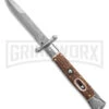 Automatic Italian Style Swinguard 9" Stag W/Clip - Damascus Bayonet Blade -Blade HQ Knife Shop Italian Style Stiletto Swinguard Automatic Knife Stag Horn w clip 4in Damascus BHQ 188209 td large