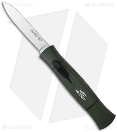 AKC Concord OTF Automatic Knife NATO Military Green (3.25" Satin Flat) AKC Concord OTF Automatic Knife NATO Military Green (3.25" Satin Flat) -Blade HQ Knife Shop akc 770 nato green silver flat