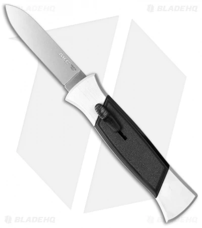 AKC 777 Blackfinger OTF Automatic Knife White/Black (3.375" Satin Flat) AKC 777 Blackfinger OTF Automatic Knife White/Black (3.375" Satin Flat) -Blade HQ Knife Shop akc 777 white satin flat cm