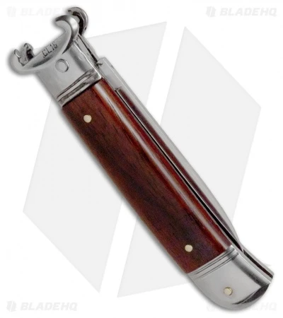 AKC Shot Puller 8" Lever Lock Auto Italian Knife Cocobolo (3.2" Polish Flat) AKC Shot Puller 8" Lever Lock Auto Italian Knife Cocobolo (3.2" Polish Flat) -Blade HQ Knife Shop akc 8 cocobolo shot plain side jm