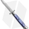 AKC Swinguard 9" Automatic Italian Stiletto Blue Pearlex (4" Satin Bayonet) -Blade HQ Knife Shop akc 9 swing blue pearl bayo
