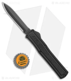 AKC F-20 Dagger D/A OTF Automatic Knife Black Aluminum (3.6" Black) -Blade HQ Knife Shop akc f 20 da otf auto black aluminum black dagger BHQ 177898 jr bottlecap