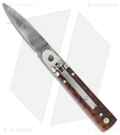 AKC Classic 6" Lever Lock Automatic Italian Knife Snakewood (2.5" Damascus) AKC Classic 6" Lever Lock Automatic Italian Knife Snakewood (2.5" Damascus) -Blade HQ Knife Shop akc lever 6in snakewood damascus flat cm