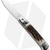 AKC Classic 8" Lever Lock Automatic Italian Knife Stag Horn (3.2" Polish) -Blade HQ Knife Shop akc lever lock stag BHQ 50856 jr