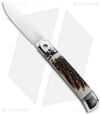 AKC Classic 8" Lever Lock Automatic Italian Knife Stag Horn (3.2" Polish) AKC Classic 8" Lever Lock Automatic Italian Knife Stag Horn (3.2" Polish) -Blade HQ Knife Shop akc lever lock stag BHQ 50856 jr