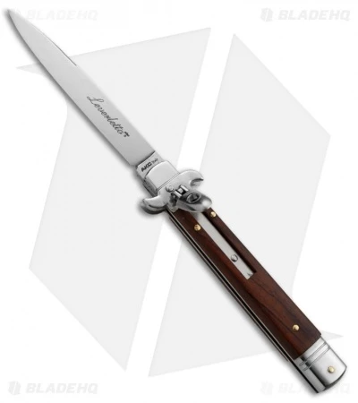 AKC Leverletto 9" Lever Lock Automatic Italian Knife Cocobolo (4" Satin) AKC Leverletto 9" Lever Lock Automatic Italian Knife Cocobolo (4" Satin) -Blade HQ Knife Shop large leverletto cocobolo